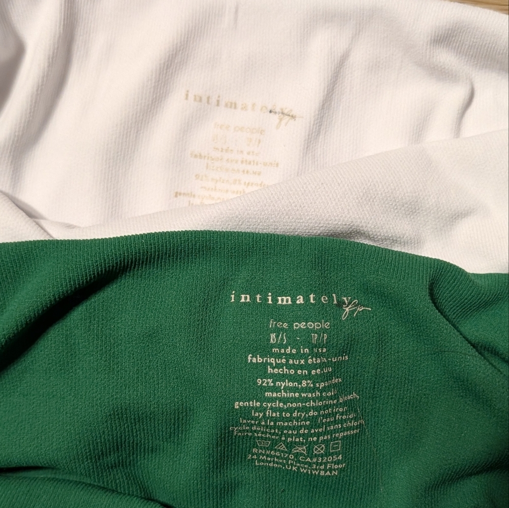 Free People Intimately Carrie Stripe Tube Tops (2) White w/ Black, Green w/ Blue - Picture 2 of 9